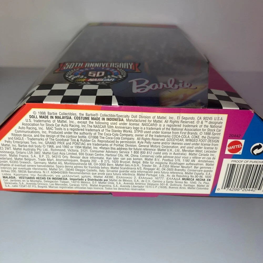 1998 NASCAR 50th Anniversary Barbie #20442 Collector Edition NRFB Mattel Vintage